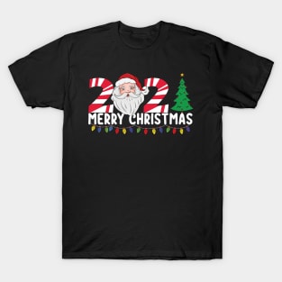 Matching Family Christmas 2021 Santa Tree T-Shirt